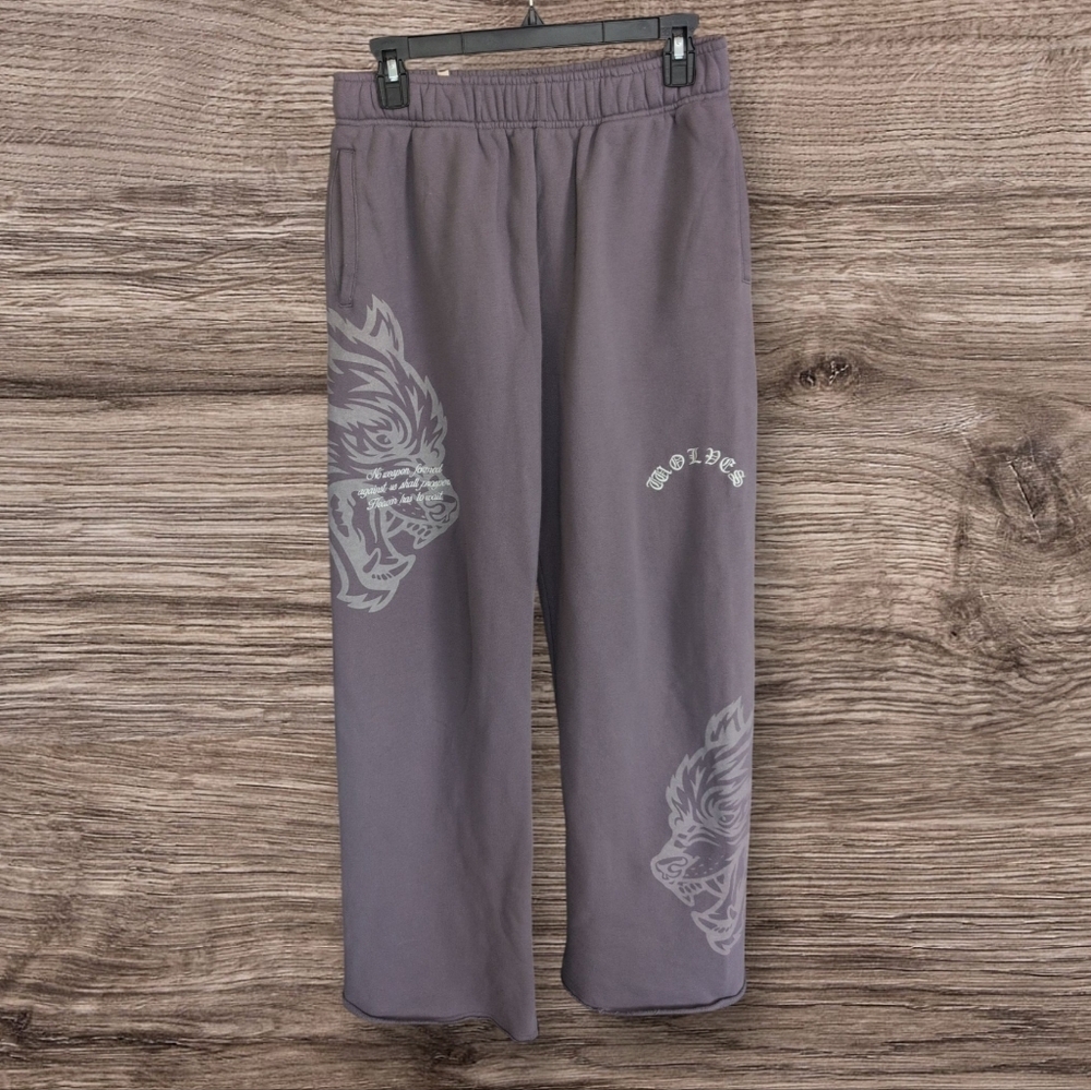 Darc Sports Wolves No Weapons Formed Wide Leg Sweatpants 72/1000 Limited Edition